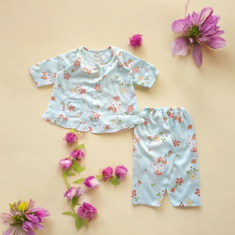  S A L E 13-25kg quần áo ngủ cho bé gái tay dài quần dài chất vải tole 2 da loại 1 bộ lanh cho bé gái 