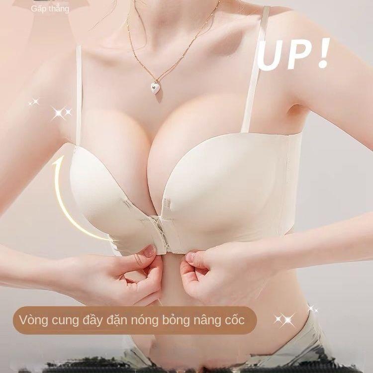 Áo Ngực Cho Nữ, Dây Đeo Spaghetti Đẩy Lên Ngực Nhỏ Dày 4Cm, Thích Hợp Cho Ngực Phẳng, Không Có Cốc Rỗng, Móc Cài Trước 2