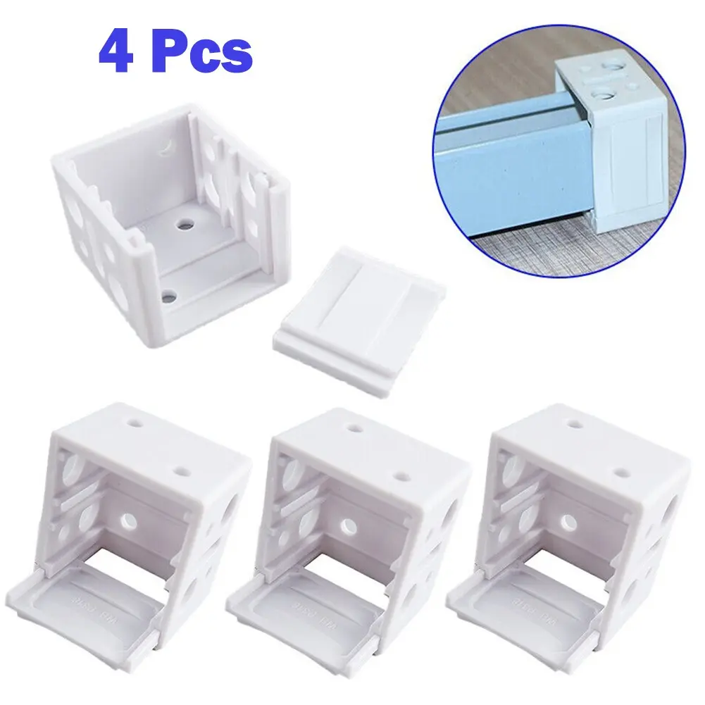 4PC White Blind Brackets Low Profile Box Mounting Bracket Head Track ...