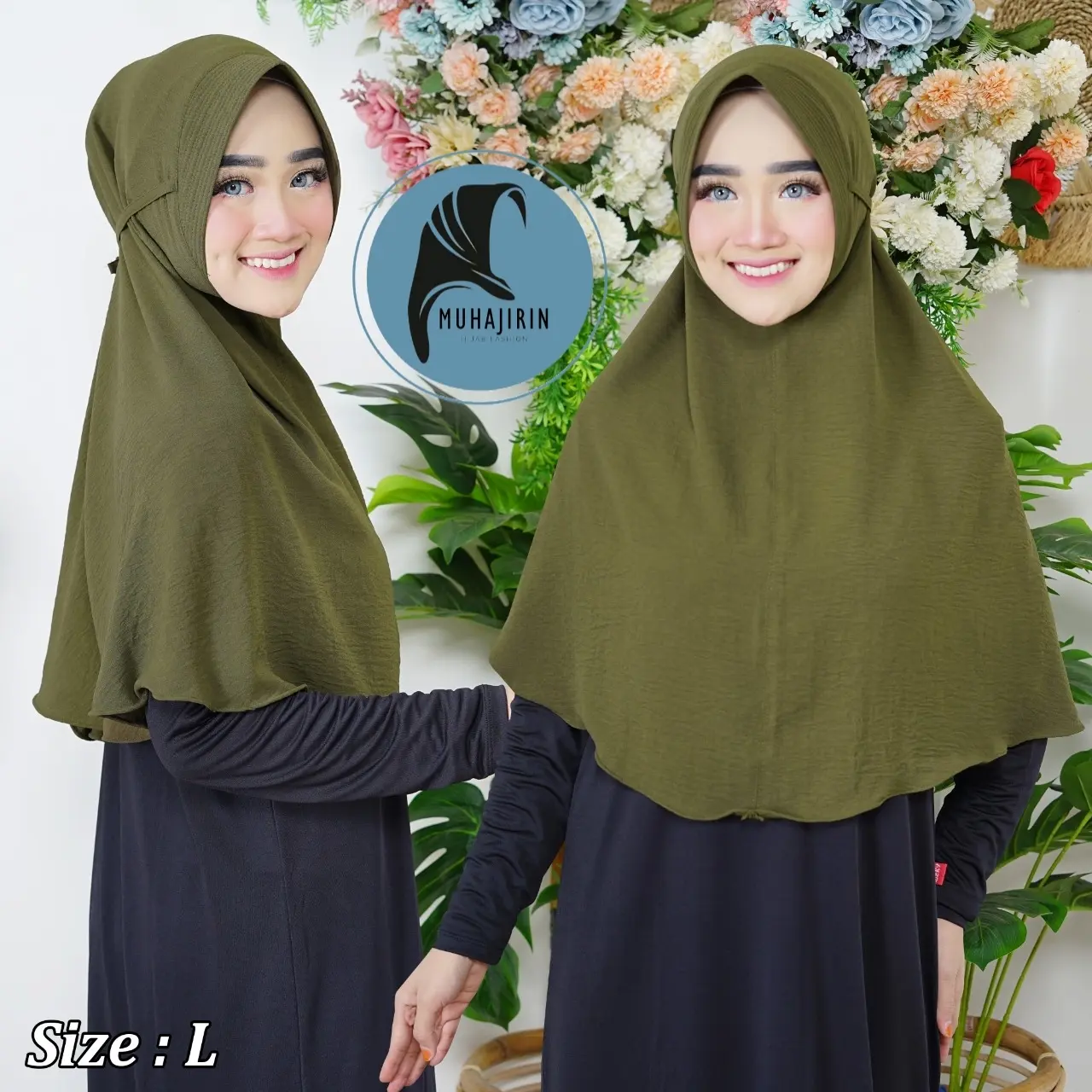 (71k Get 3) Muhajirin Hijab - KERUDUNG HIJAB BERGO MARYAM CRINKLE AIRFLOW PED TALI/ (Size: L) variasi Kerudung casual Pad Instan Daily Crinkle Airflow Premium Panjang Muslim nyaman
