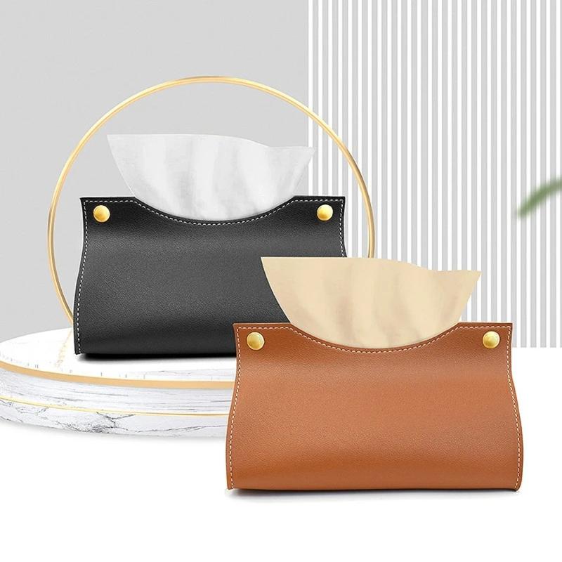 Product Introduction of haesdo Simple PU Leather Tissue Box Large Foldable Napkin Holder Multi-purpose Waterproof Kitchen Storage Paper Box Living Room Kitchen 11