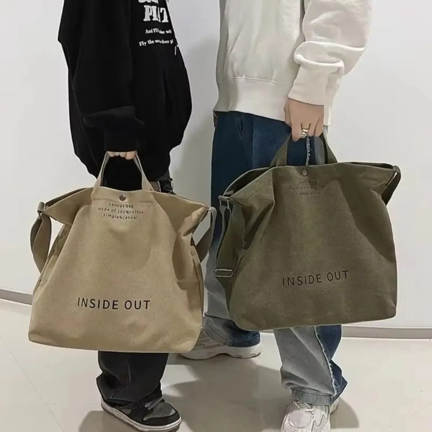 Women's Vintage Canvas Shoulder Bag 2023 Shopping Bags Students Book Bag Cotton Cloth Handbags Large Capacity for Girls Tote Bag