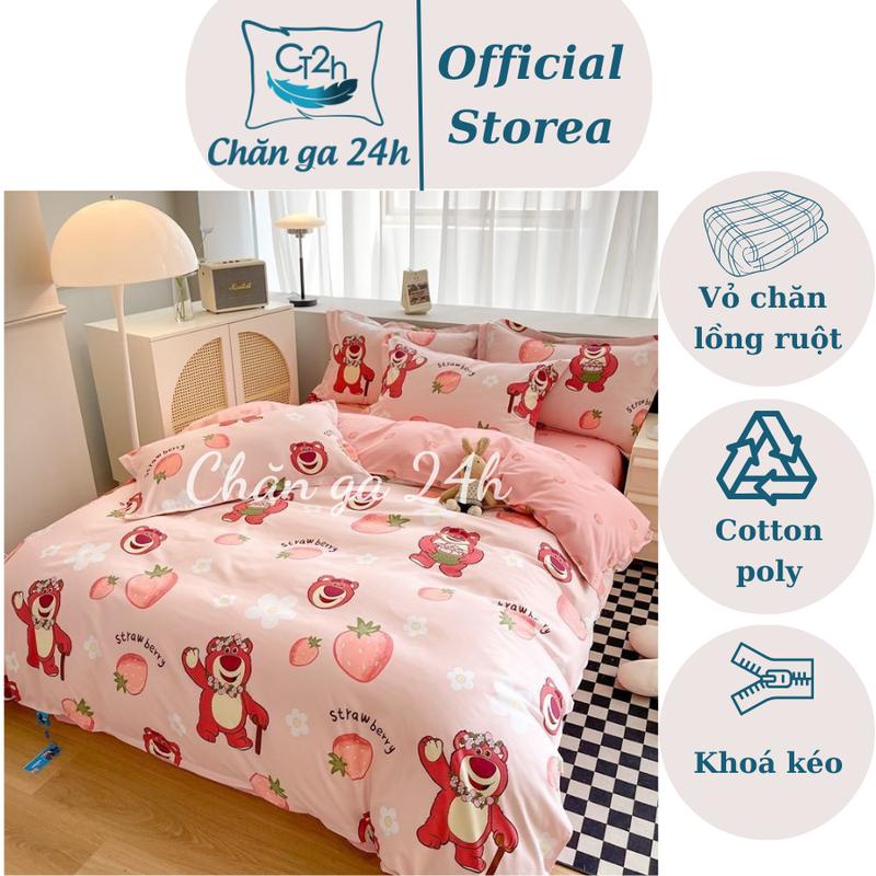 Vỏ chăn lồng ruột, vỏ bọc mền, có khoá kéo chất poly - Không kèm ruột