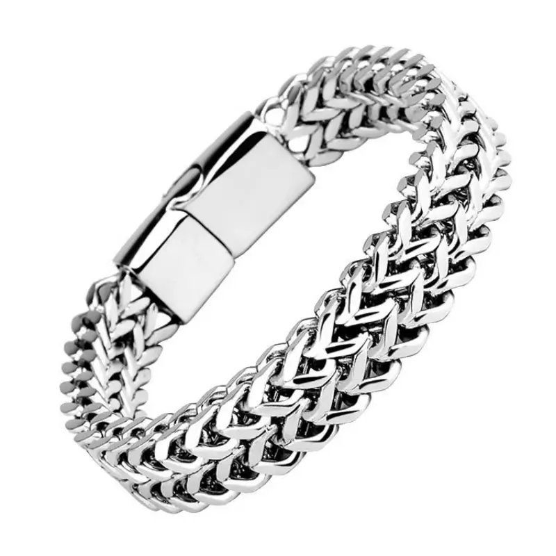 Vòng Tay Hip Hop, Phong Cách Cuba, Được Làm Bằng Thép Titan Dày 8 * 4mm, Thời Trang Đường Phố Hàn Quốc, Thiết Kế Đơn Giản, Phong Cách Độc Đoán, Khóa Tay Punk Phụ Kiện