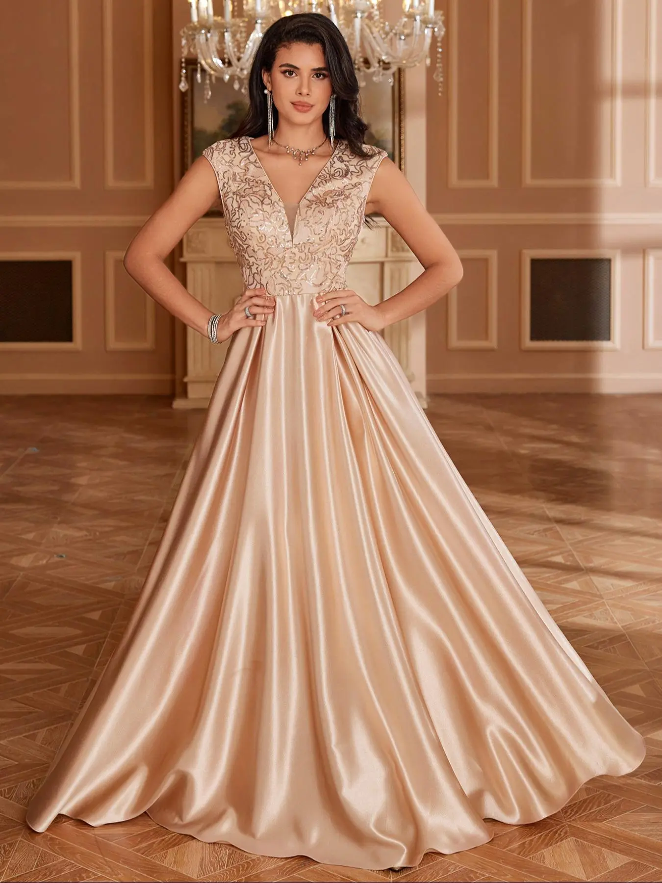 Women's  Evening Dress, Elegant Sleeveless Dress for Party & Banquet, Ladies Summer Clothes