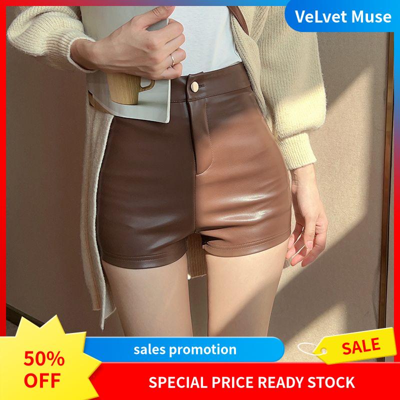 Quần Đùi Da PU Màu Đen Ngoại Cỡ Dành Cho Nữ, Cạp Cao, Quần Ống Rộng Ngoài Trời, Quần Legging Thường Ngày Chữ A, Quần Đùi Khởi Động, Thích Hợp Cho Mùa Thu Và Mùa Đông, [1347 Người Đánh Giá] quần  short  nữ Đồ Bộ Nữ quần  chun  nữ  mùa  hè quần  đùi  bí 4