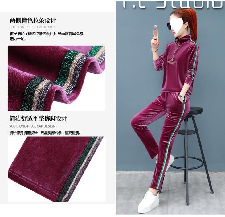 Product Introduction of Bộ Đồ Nhung Vàng, Thời Trang Nữ, Cổ Chân Đế, Bộ Đồ Thể Thao Thường Ngày Áo Len, Bộ Hai Mảnh, Phong Cách Âu Mỹ Thích Hợp Cho Mùa Xuân Và Mùa Thu, Thiết Kế Mới Cho Năm 2024 5