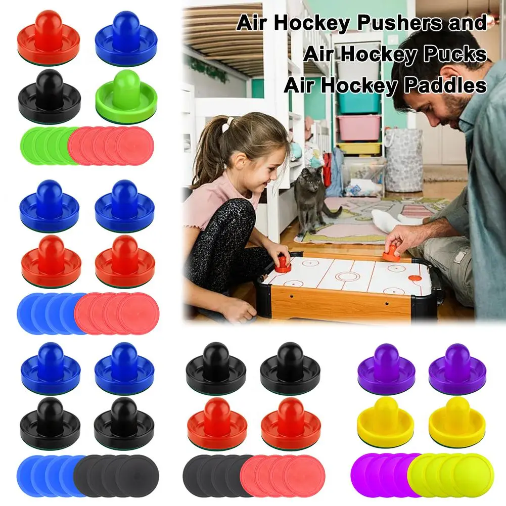 Air Hockey Pushers And Air Hockey Pucks,Goal Handles Paddles Replacement Accessories For Game Tables