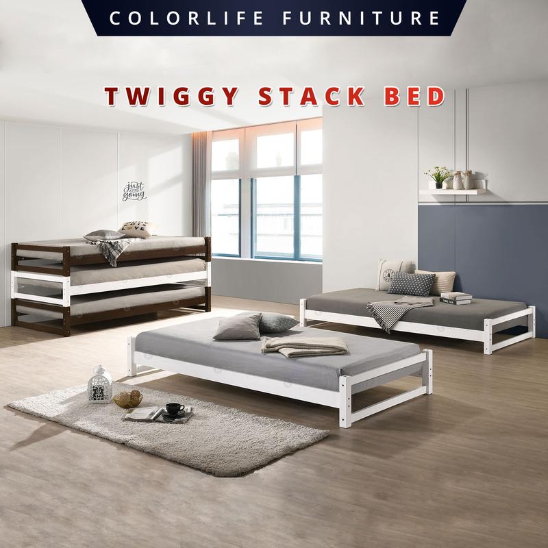 Stack Bed Frame Color Life Twiggy Stack Bed / Bedroom Stackable Bed Frame Wood - TikTok ...