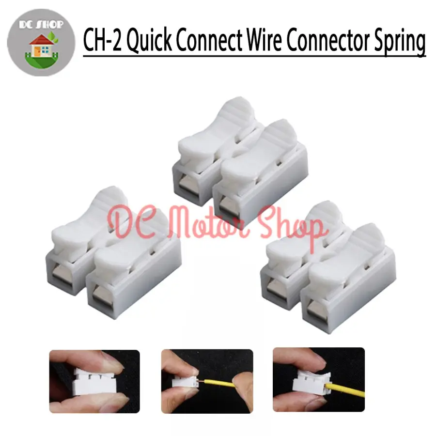 CH2 Quick Connector 2 Wire Spring Terminal Sambungan Kabel Listrik 2P