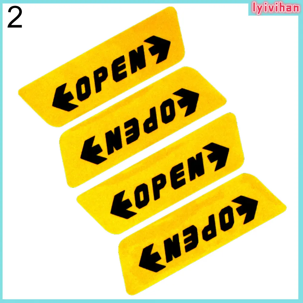 Nhãn Dán Mở Cửa Ô Tô, Băng Dính Phản Quang, 4 Cái / Bộ, Biển Cảnh Báo An Toàn, Decal Tự Động, lyivihan