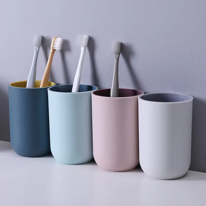 Bathroom Mouthwash Cup Plastic Couple Toothpaste Multifunctional Universal Mug Simple Fashion Two-color Mouthwash Cups
