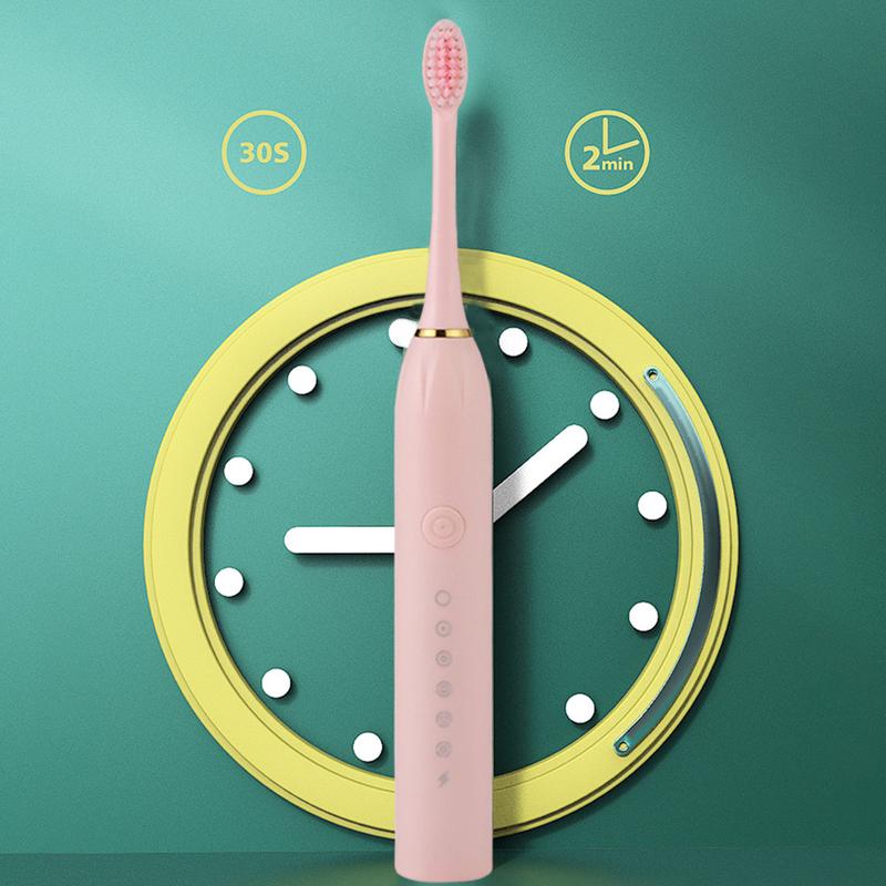 Half - Price Promotion Yiwei New Ultrasonic Electric Toothbrush Rechargeable Waterproof Toothbrush Fully Automatic Childrens Adult Soft Bristle Toothbrush Black Charging Model (Recommended) 7