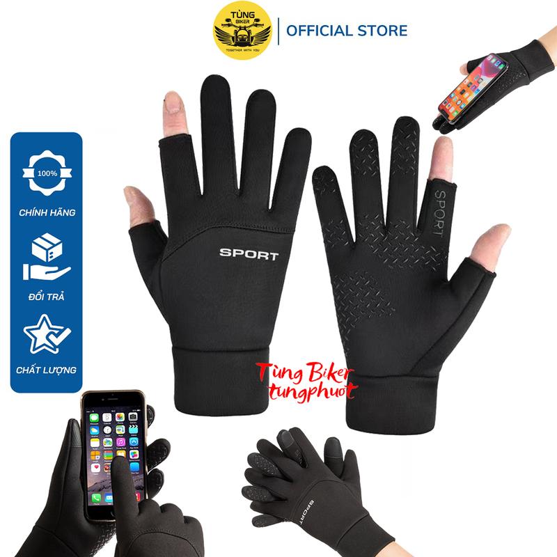  Găng Tay Xe Máy Sport Chống nước Hở 2 Ngón Đi Mùa Đông - GT03 GT06 Sport 