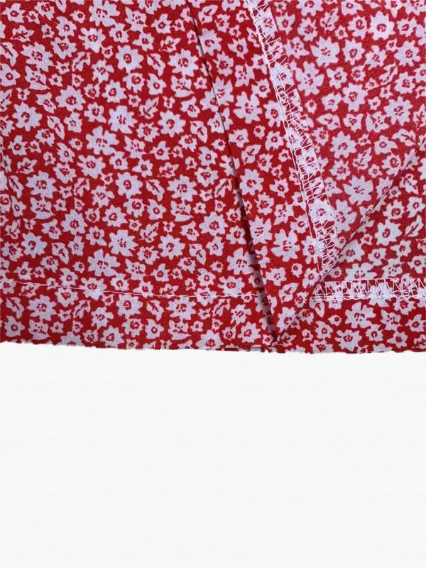 Women's Ditsy Floral Print Button Front Skirt, Casual High Waist Midi Skirt for Spring & Fall, Women's Bottoms for Daily Wear 6