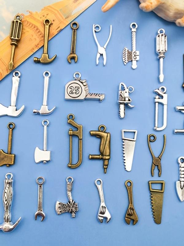 Vintage Alloy Tool Design Pendant, DIY Jewelry Accessories for Necklace & Bracelet Making, Jewelry Making Supplies for Men & Women 5