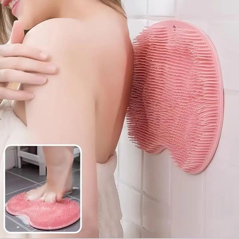 Silicone Bath Massage Pad, Shower Foot Massager, Bathroom Wall Mounted Back Scrubber, Shower Massager Scrubber, Soft Bristles Exfoliating Scrubber, Suction Cups to Mount on Wall 7