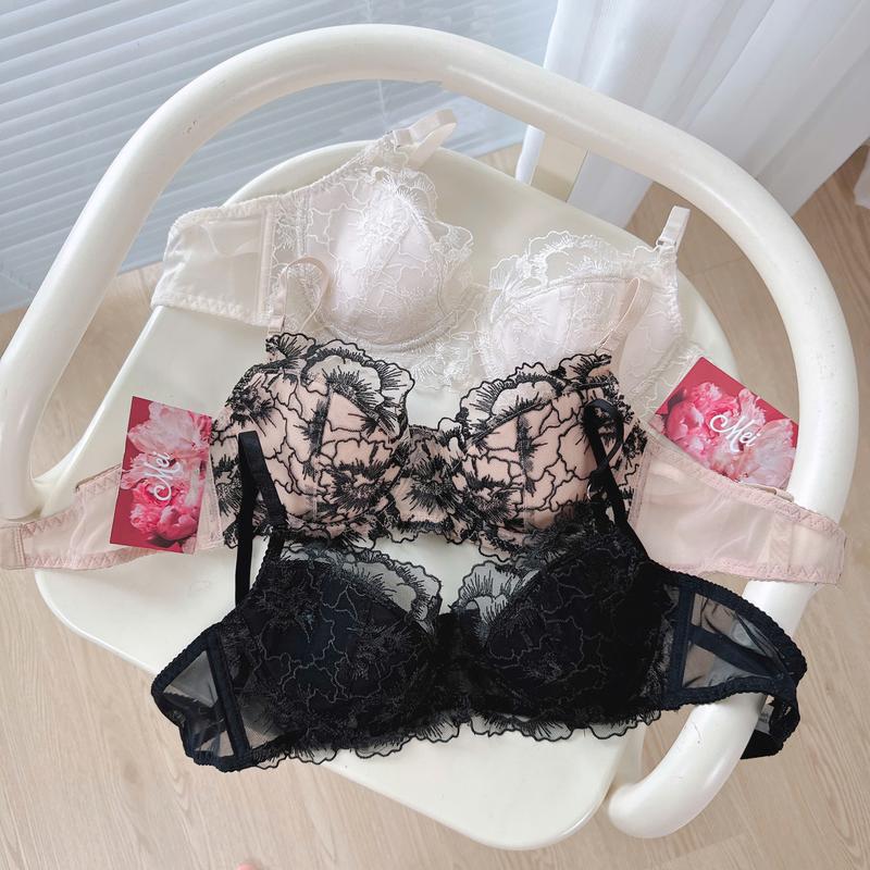 Mã 5571 Bộ Lót Mỏng 0,3 cm Có Gọng Nâng Chống Xệ Bầu Quả Vừa Phải Ren Hoa Xinh Xắn Women Áo Màu Đen Nữ Kem Nữ Kem