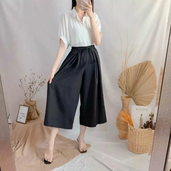 100RIBU DAPAT 5PCS KULOT PENDEK 7/8 CRINKLE AIRFLOW / CELANA KULOT PENDEK WANITA (BISA COD) 0