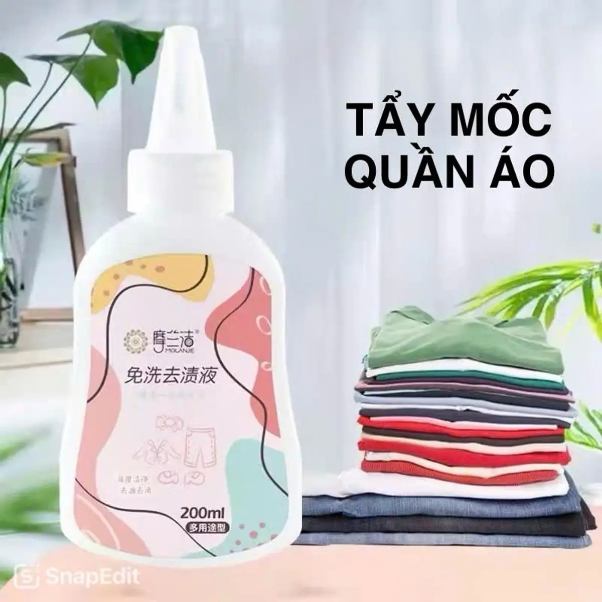 Tẩy mốc quần áo màu, tẩy rỉ sét quần áo, tẩy ố vàng quần áo loại bỏ vết bẩn 200ml - LT Grocery Làm Sạch