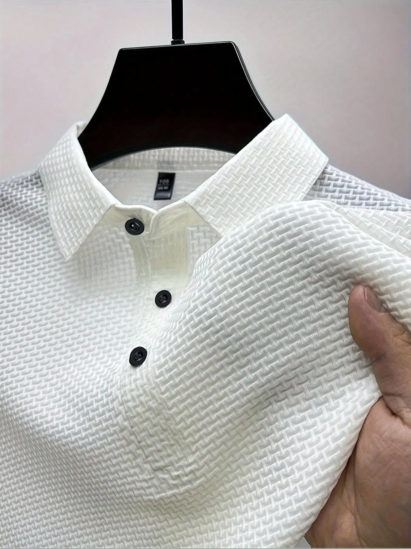 Men's Solid Color Short Sleeve Polo Shirt, Casual Regular Fit Button Front Collared Top for Summer, Fashion Men's Clothes for Daily Wear, Mens Clothing