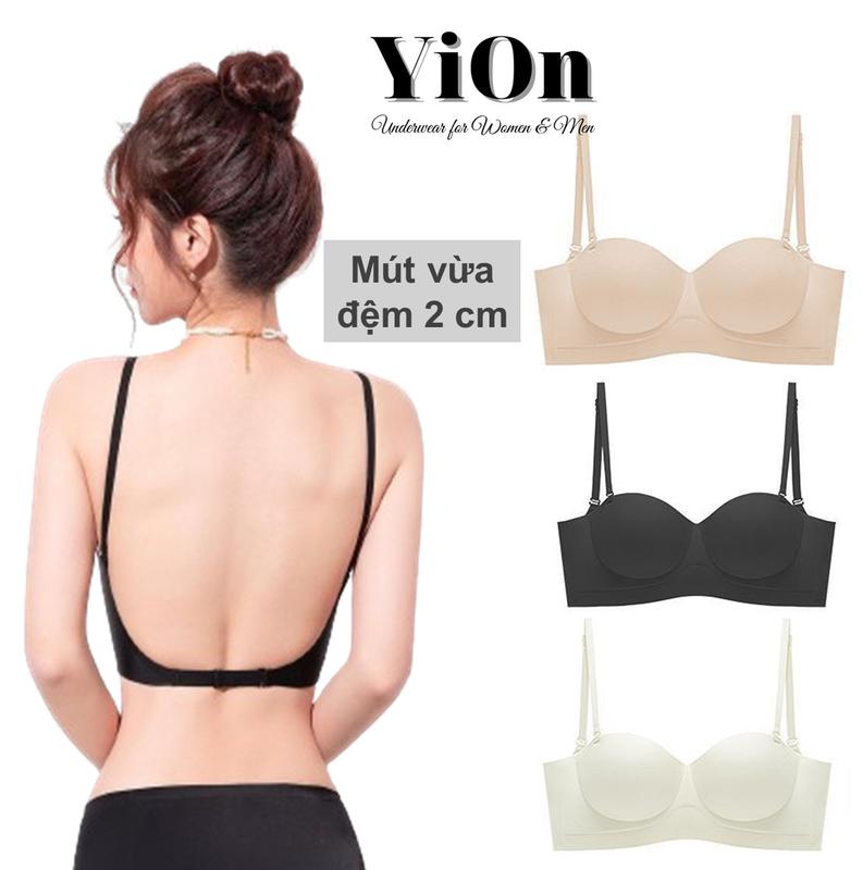 Áo ngực nữ mặc váy đầm hở lưng mút vừa 2cm, Bra nữ cúp ngang nâng ngực AU11