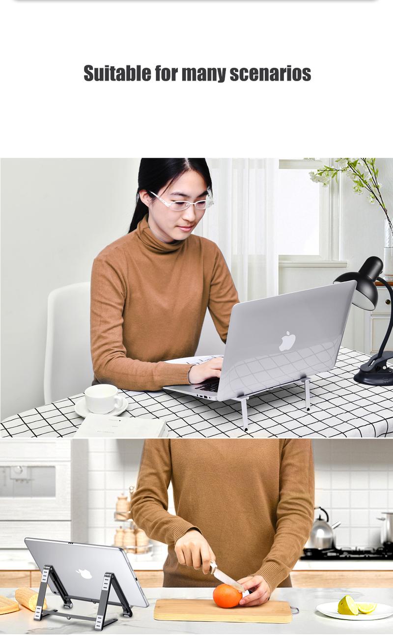 Product Introduction of Giá Chân Đế Máy Tính Xách Tay Bằng Nhôm Có Thể Gập Lại 3 Trong 1, Giá Đỡ Máy Tính Để Bàn Cầm Tay Giá Đỡ Máy Tính Xách Tay, Hỗ Trợ Máy Tính Xách Tay Để Sử Dụng Với Macbook Pro Và Air 7-15 Inch 24