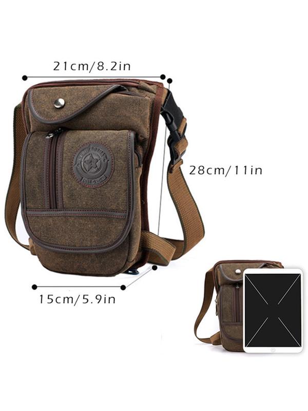 Men's Casual Solid Color Durable Zipper Belt Bag, Simple Solid Color Outdoor Sports Compact Phone Wallet Bag, Fashionable Versatile Sling Bag for Daily Use 1