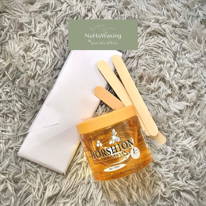 Combo Sáp Wax lông mật ong Horshion 750ml kèm giấy wax A4| Nuhuwaxing