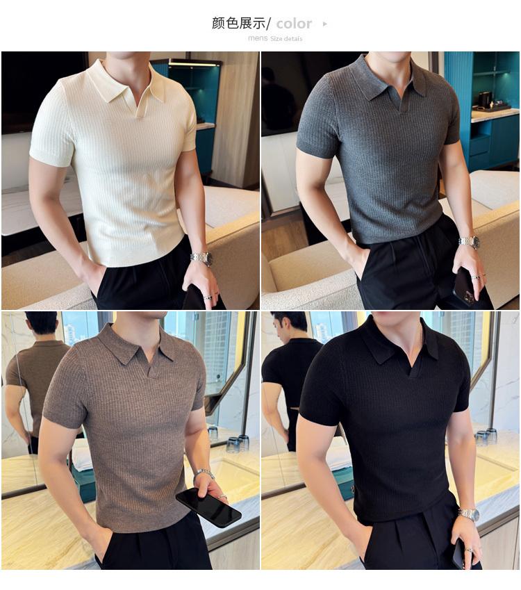 Product Introduction of Áo Polo, Mỏng Vừa Vặn, Phong Cách Thường Ngày, Không Nhăn, Thời Trang, Thiết Kế Đơn Giản, Màu Trơn ngắn Tay, Cổ Áo bẻ xuống, Làm Bằng Dệt Kim, Thích Hợp Cho Mùa Hè, Không Khí Tươi Mới, Phong Cách Nam 2