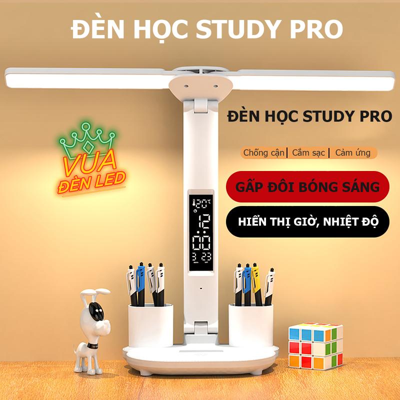 Đèn Học Để Bàn Bảo Vệ Mắt VUA ĐÈN LED - Pin Tích Điện, Cảm Ứng Chỉnh Màu, Chế Độ Sáng