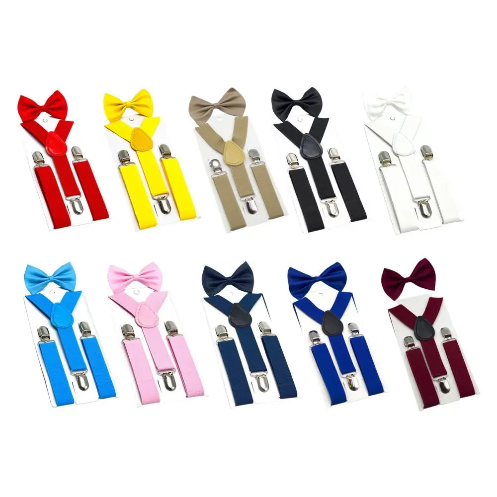Kids Suspenders with Bow Tie Set Adjustable Braces for Party Dance Costume