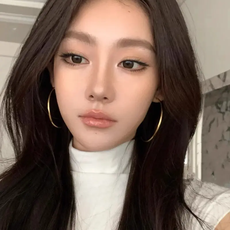 Oversized Gold Hoop Earrings for Women| Minimalist Metal Circle Earrings| Y2K Cool Girl Accessory