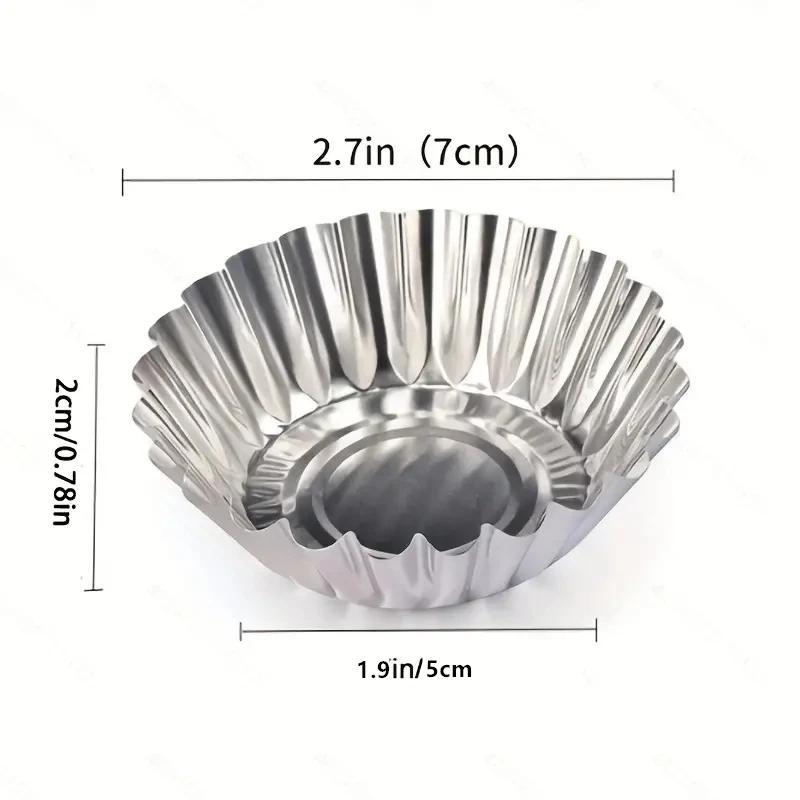 Reusable Stainless Steel Egg Tart Molds, 10pcs Cookie Pudding Jellies Pastry Molds, Baking Accessories for Home Kitchen Dessert Shop Picnic Baking House 1