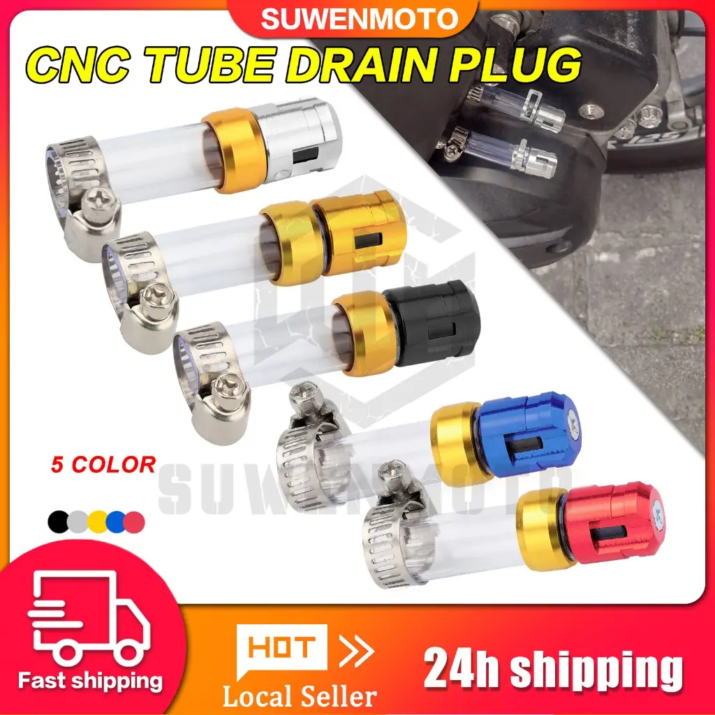 Universal Motorcycle Air Filter box Pipe Drain CNC Fuel Filter Scooter CNC Hose Y15 LC135 R15 R25 RS150 RSX NMAX NVX VARIO ADV150 Alloy Blue Red