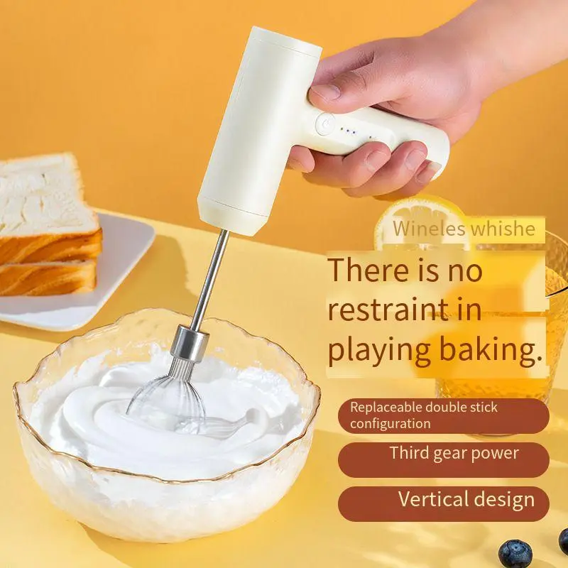 Đánh Trứng Đa Năng Mini Không Dây, Một Mảnh Điện,  Đánh Trứng Nhỏ Gia Dụng,  Trộn Công Suất Cao     Tạo Bọt  Đánh Bọt    máy rung cà phê 1
