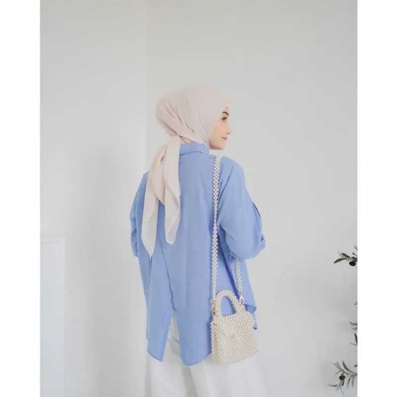 kemeja bahan katun nelka shirt/silang belakang wanita
