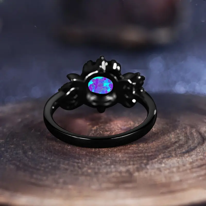 Special Lavender Imitation Opal Ring Star Moon Ring Black Ring Wedding Promise Ring Birthstone Ring Gift for Her engaged  ring mara  paris anxiety  rings brilliant  earth state maximalist  jewellery gold  nose  men amber  heart promise elongated  cushion 2