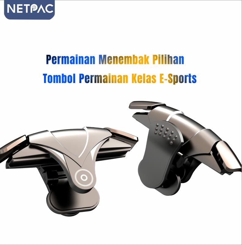 NETPAC G12 Universal Trigger Controller Game Aiming Key Electroplating No Delay Mobile Game Controller HP 0