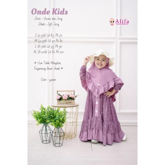 Gamis Anak Onde Kids Alifa Baju Muslim Perempuan Dress 0