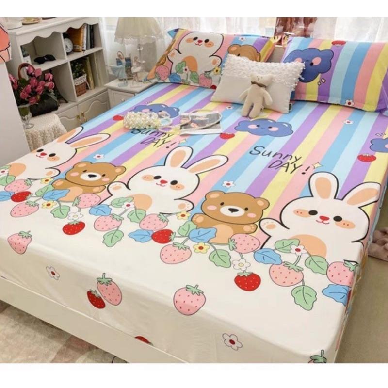 Bộ ga gối poly cotton Mẹ Chũn Shop dùng cho nệm dưới 10 cm
