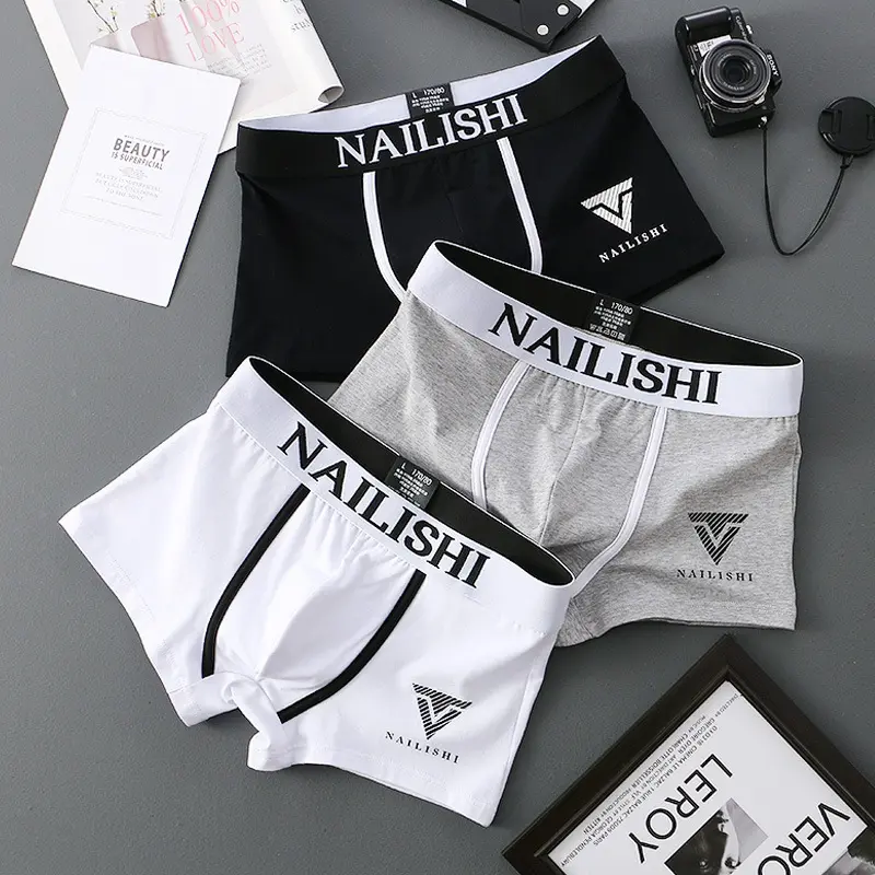 3pcs Men's underwear cotton comfortable and breathable with personalized and trendy