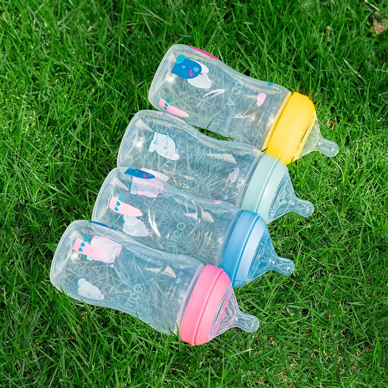 Bình Sữa Trẻ Em Bé Polyethylene Alamiah, Cho Trẻ Sơ Sinh, Bình Cho Con Bú, Có Núm Vú Silicon, Không Chứa BPA, Có Kích Thước 260ml Và 330ml, Có Sẵn Trong Phụ Kiện Bình Sữa Trẻ Em 5