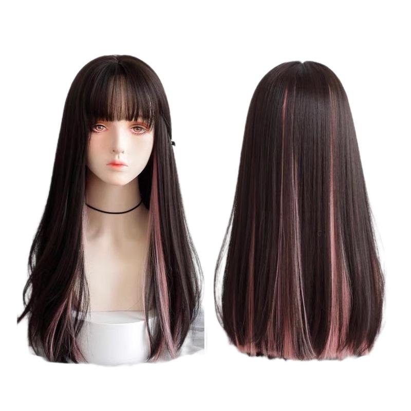 AEGYOSHOPPE - T2101 full wig korea 62 cm - Wig Rambut Palsu Wig Wanita Korea Style Aesthetic Premium Fiber COD 0