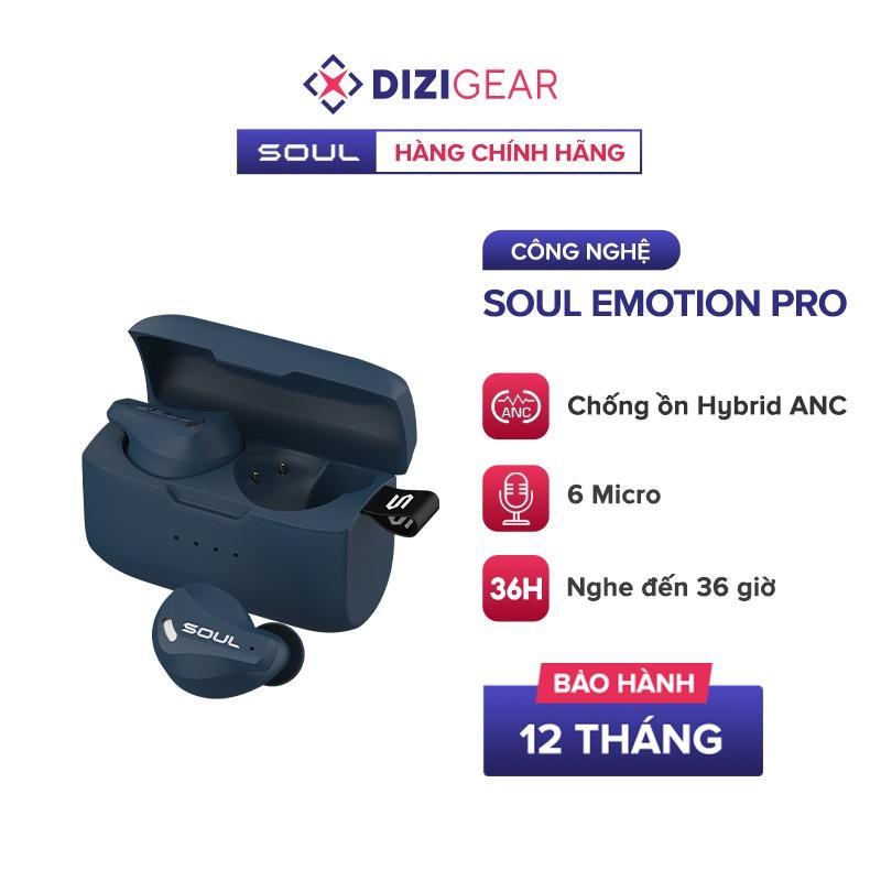 Tai Nghe TWS SOUL Emotion Pro, Chống Ồn Hybrid ANC, BT 5.1, 6 Mics, Nghe Đến 36H, IPX5 - Chính Hãng BH 12 Tháng Dizigear