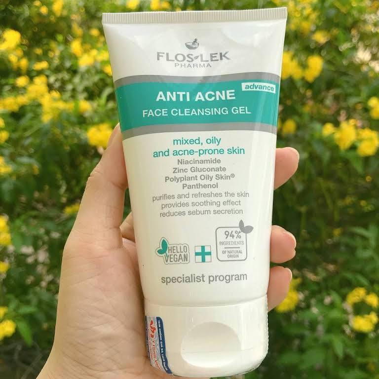 Floslek Pharma Gel Rửa Mặt Kháng Khuẩn Ngừa Mụn Antibacterial Face Cleansing Gel 125ml 2