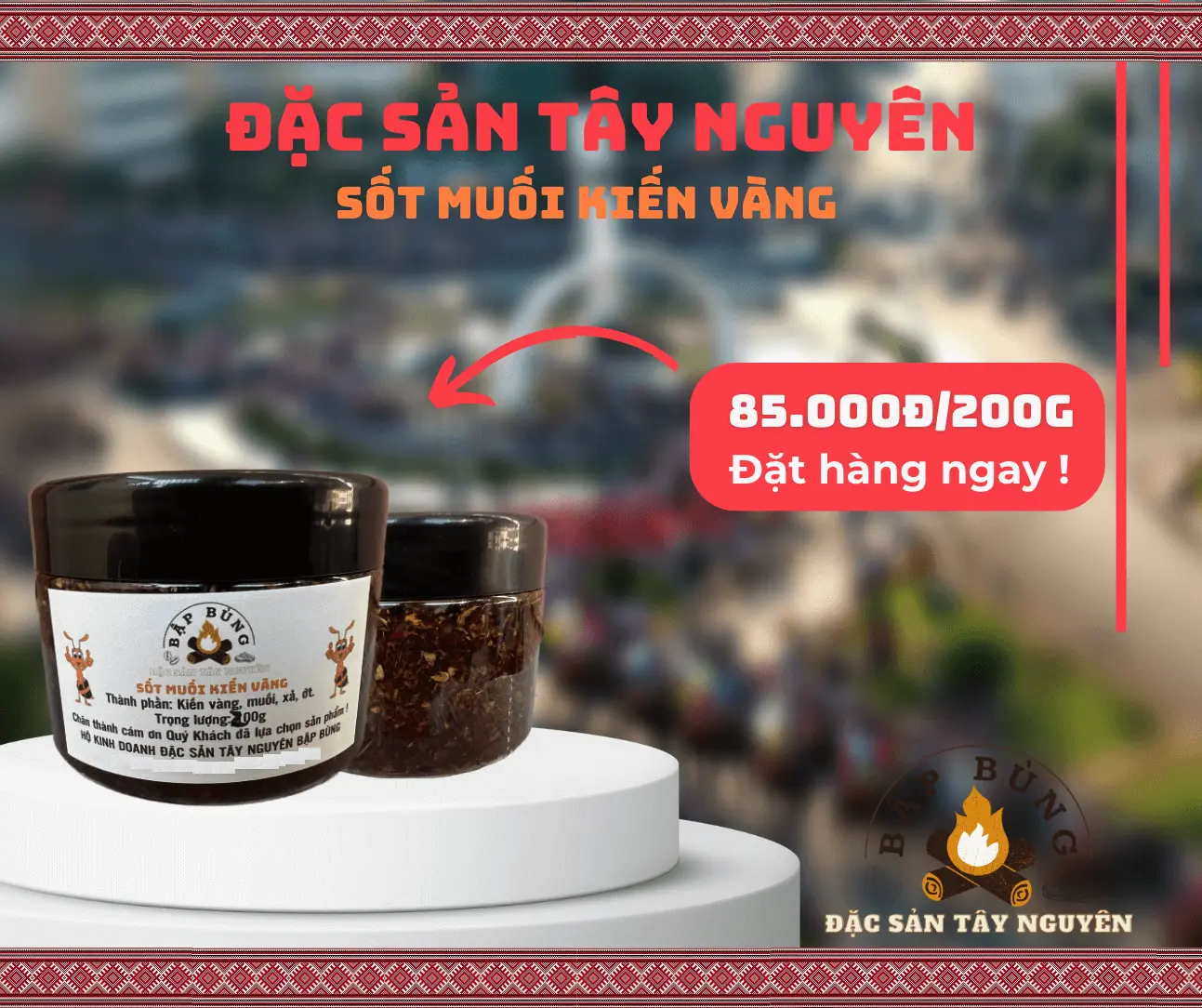 Sốt muối kiến vàng - Đặc sản Tây Nguyên Bập Bùng | 100g - 200g Nước Sốt Gia Vị