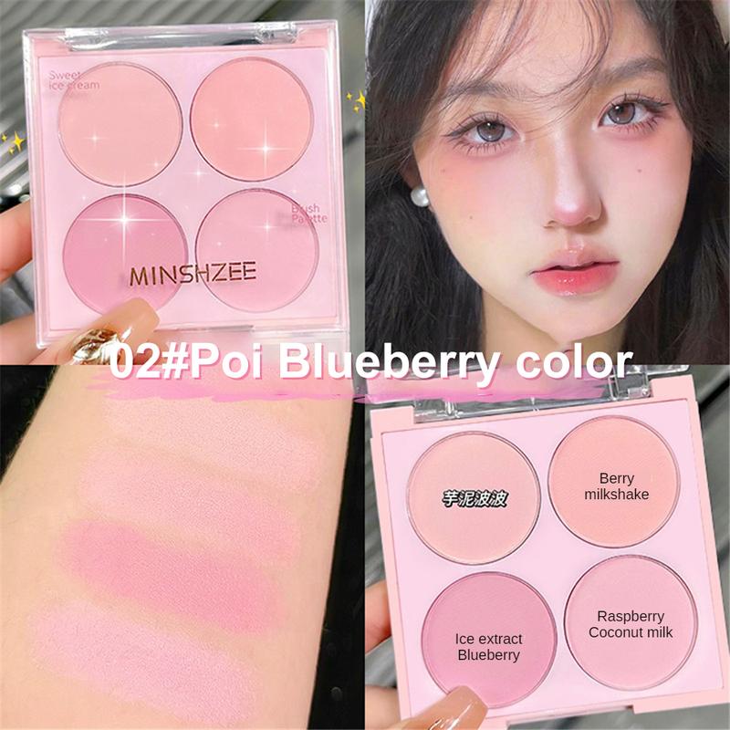Bảng Phấn Đánh, Bốn Màu, Dễ Thương Và Gợi Cảm, Phấn Đánh Lì Màu Hồng, Hangover Đỏ Rượu Vang, Màu Má Tự Nhiên, Mềm Và Nhẹ, Hiệu Ứng Làm Trắng, Phấn Má Hồng, Phấn Mắt Tạo Đường Viền, Phấn Má Hồng, Làm Sáng Khuôn Mặt, Phấn Mắt, Mỹ Phẩm Làm Đẹp, Đi Kèm Với Cọ