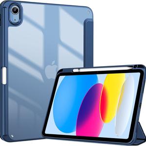 Funda para iPad (A16) 11ª Generación 11 Pulgadas 2025, iPad 10ª Generación 10.9 Pulgadas 2022, Funda Protectora Delgada con Soporte y PC Duro Semitransparente, Compatible con Touch ID