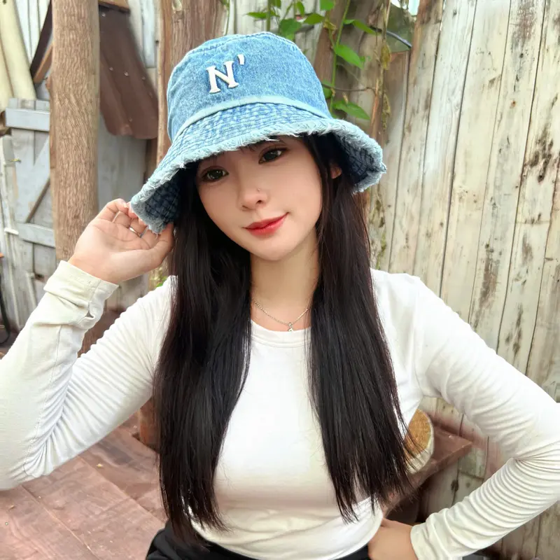 Mũ Bucket Tua Rua Chữ Cái từ A-Y chất Cotton form Unisex Nam Nữ 7